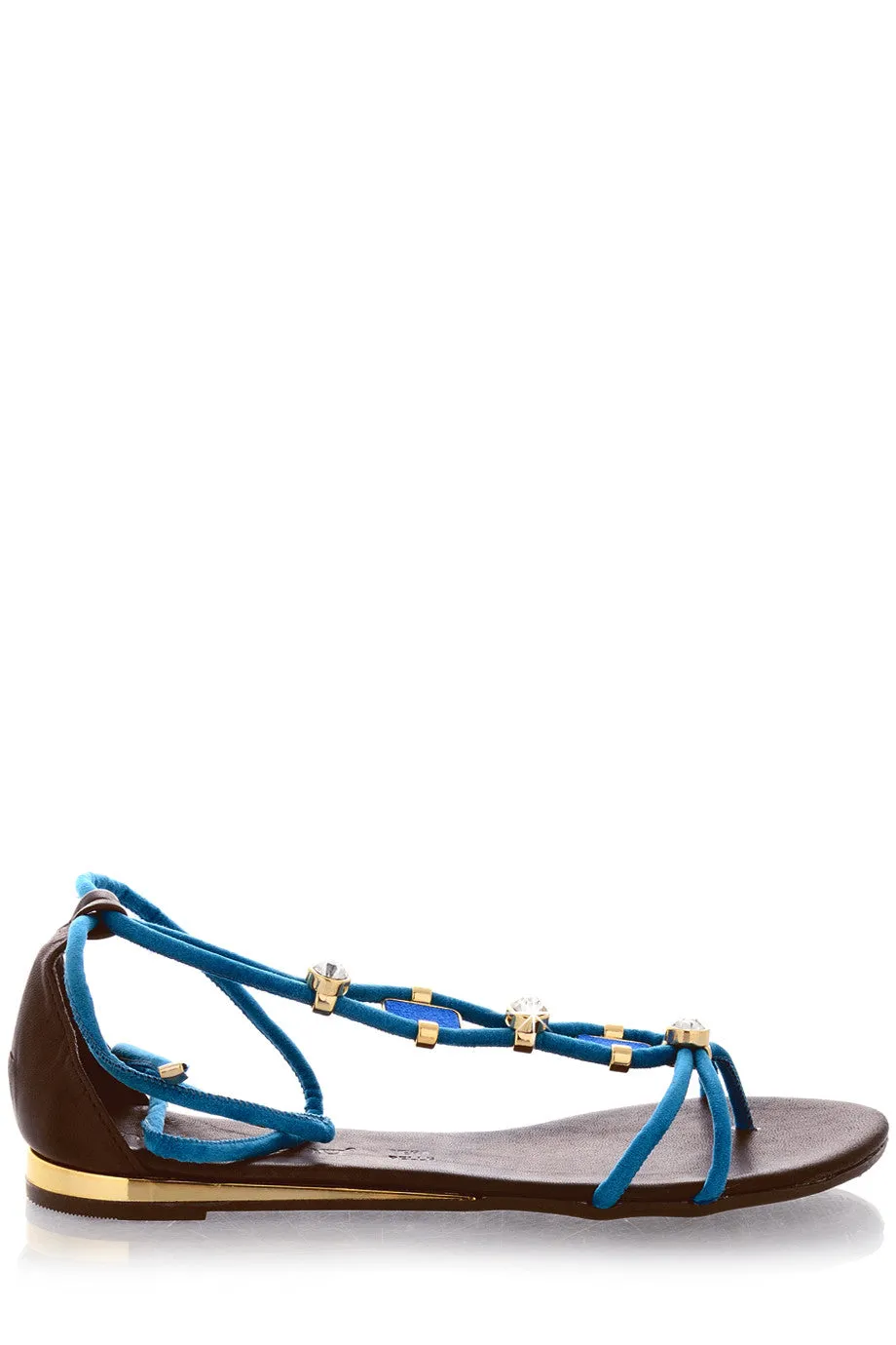 LUCILLE Indigo Blue Crystal Sandals