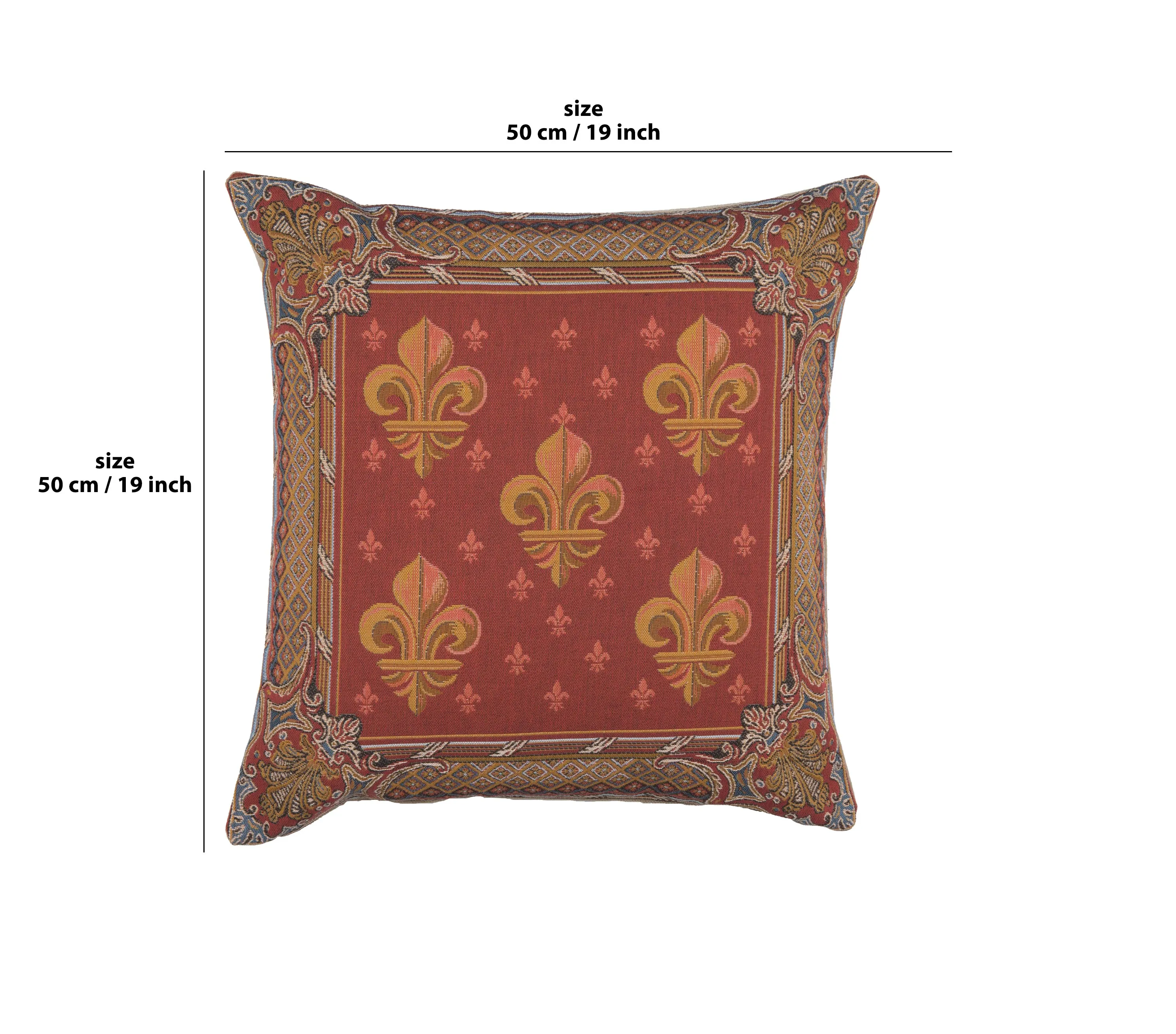 Lys flower In Red I French Tapestry Cushion
