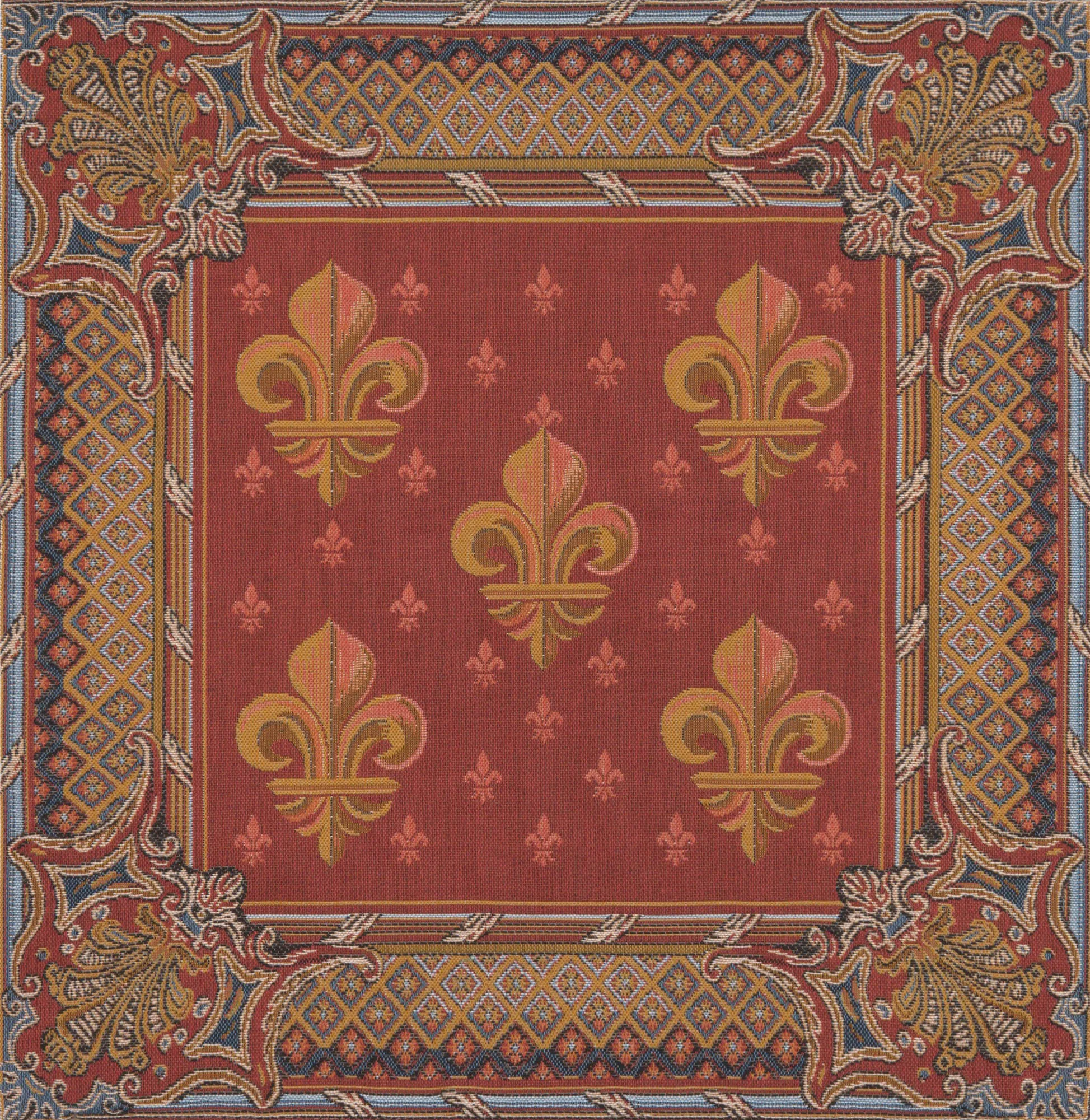 Lys flower In Red I French Tapestry Cushion