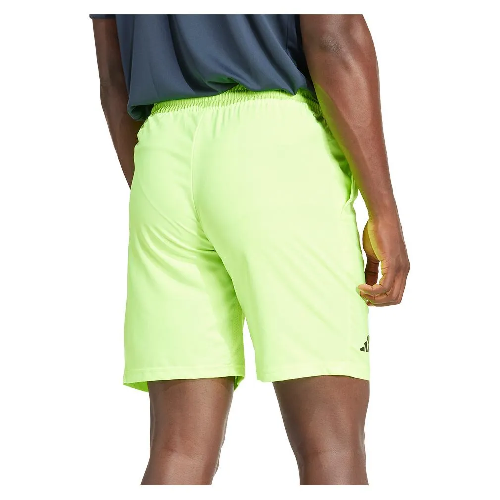 Mens Club 3 Stripe 9 Inch Tennis Short Lucid Lemon