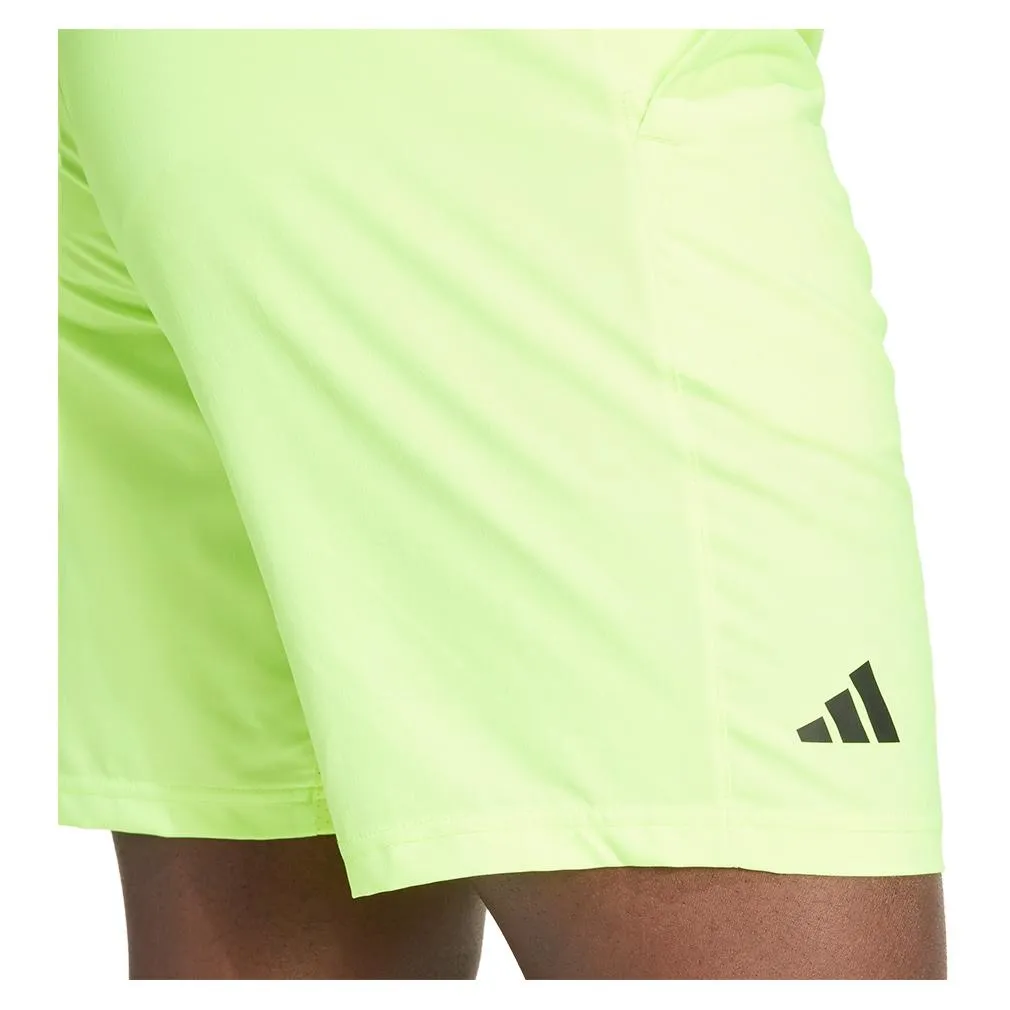 Mens Club 3 Stripe 9 Inch Tennis Short Lucid Lemon