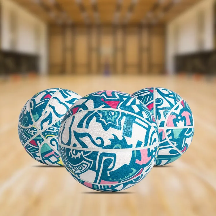 MILACHIC Number 7 Standard Ball Printed Non-Slip Wear-Resistant Outdoor Basketball(Blue)