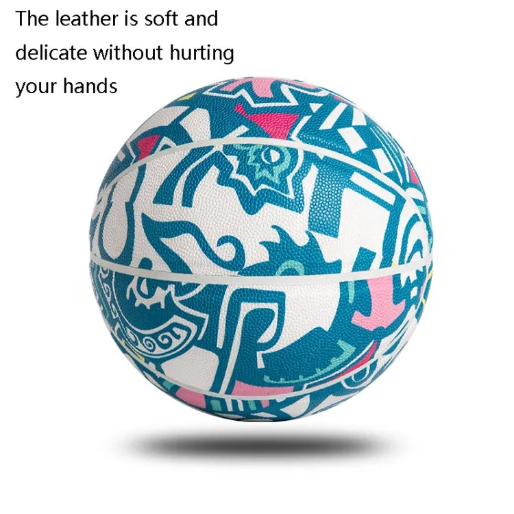 MILACHIC Number 7 Standard Ball Printed Non-Slip Wear-Resistant Outdoor Basketball(Blue)