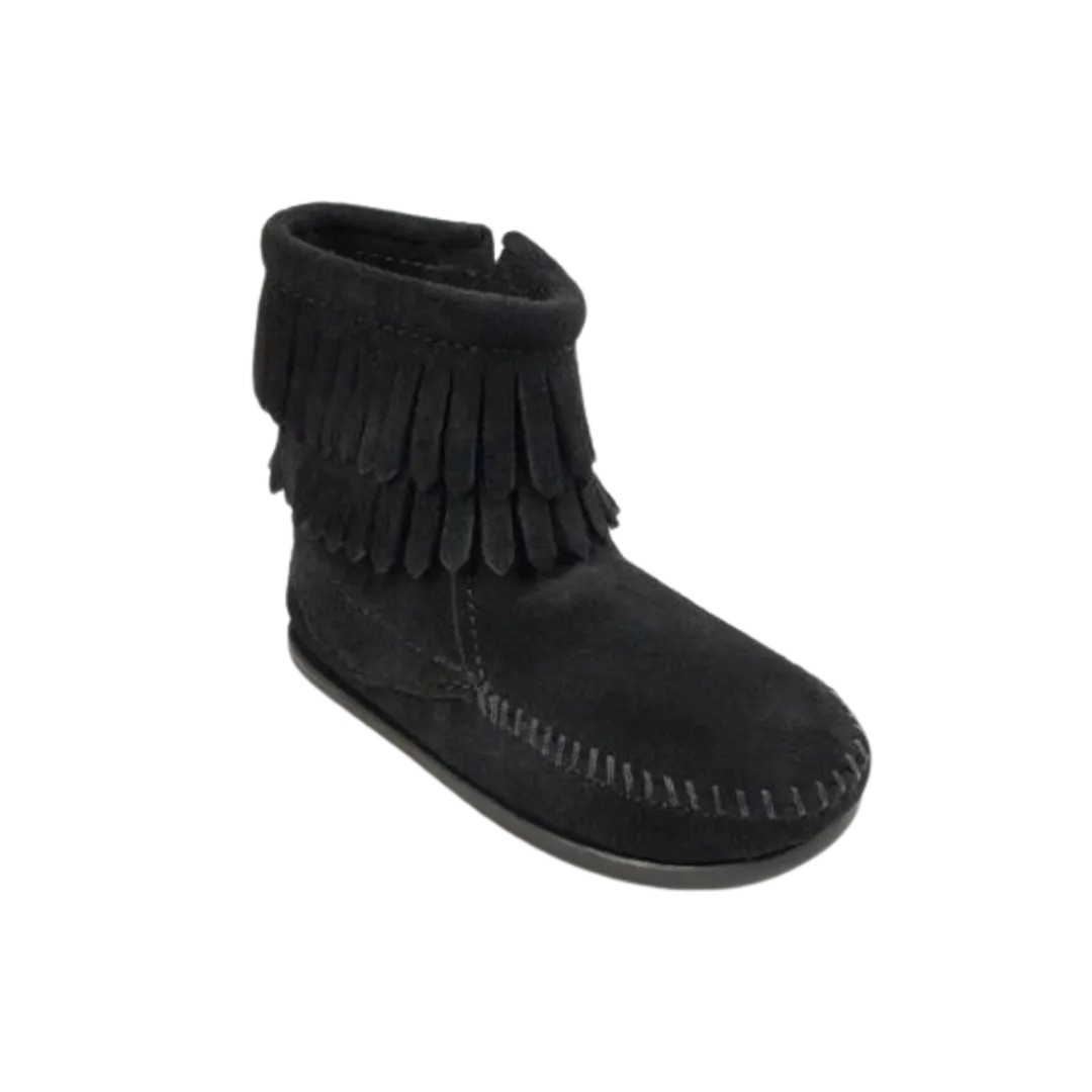 Minnetonka Kids' Double Fringe Side Zip Boot