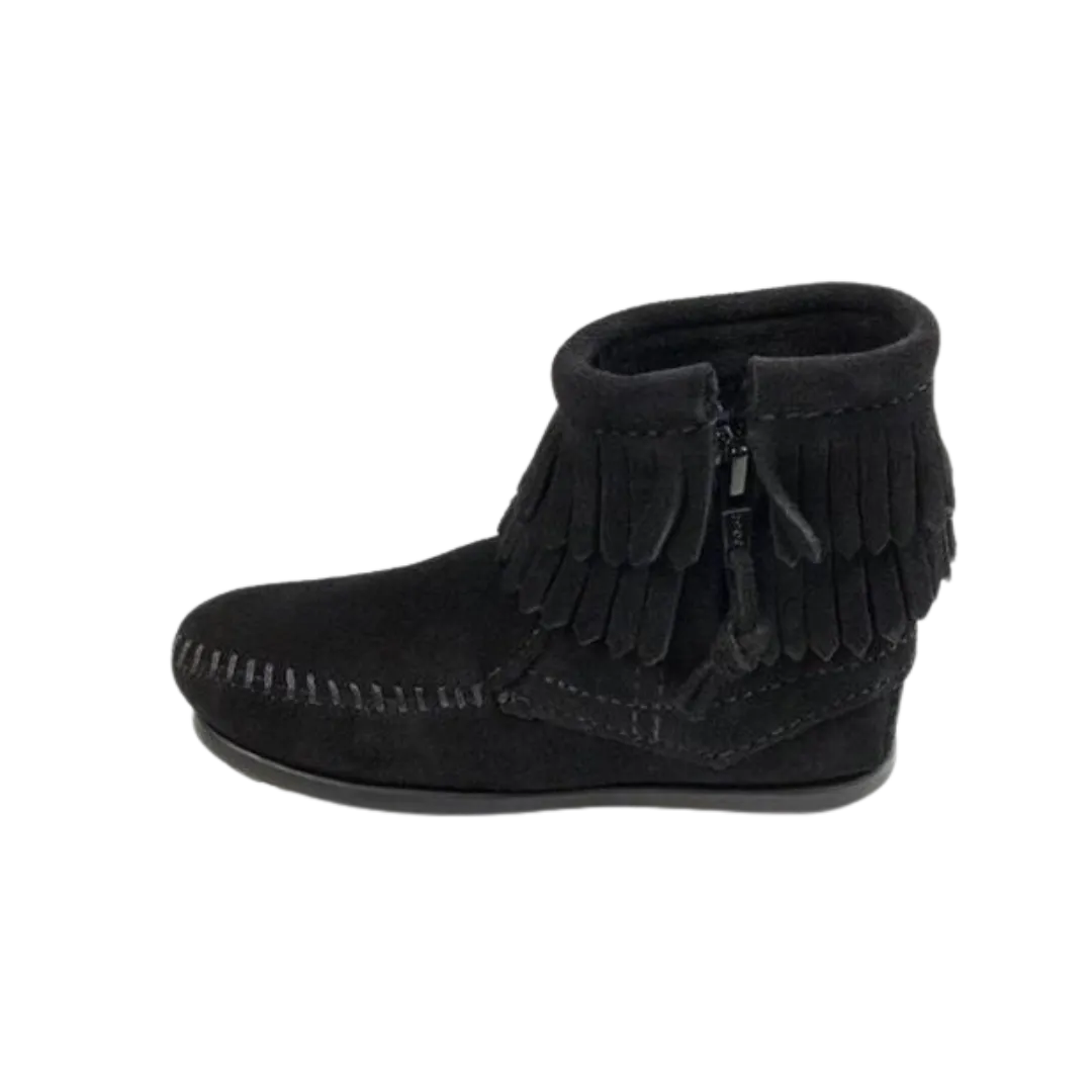 Minnetonka Kids' Double Fringe Side Zip Boot