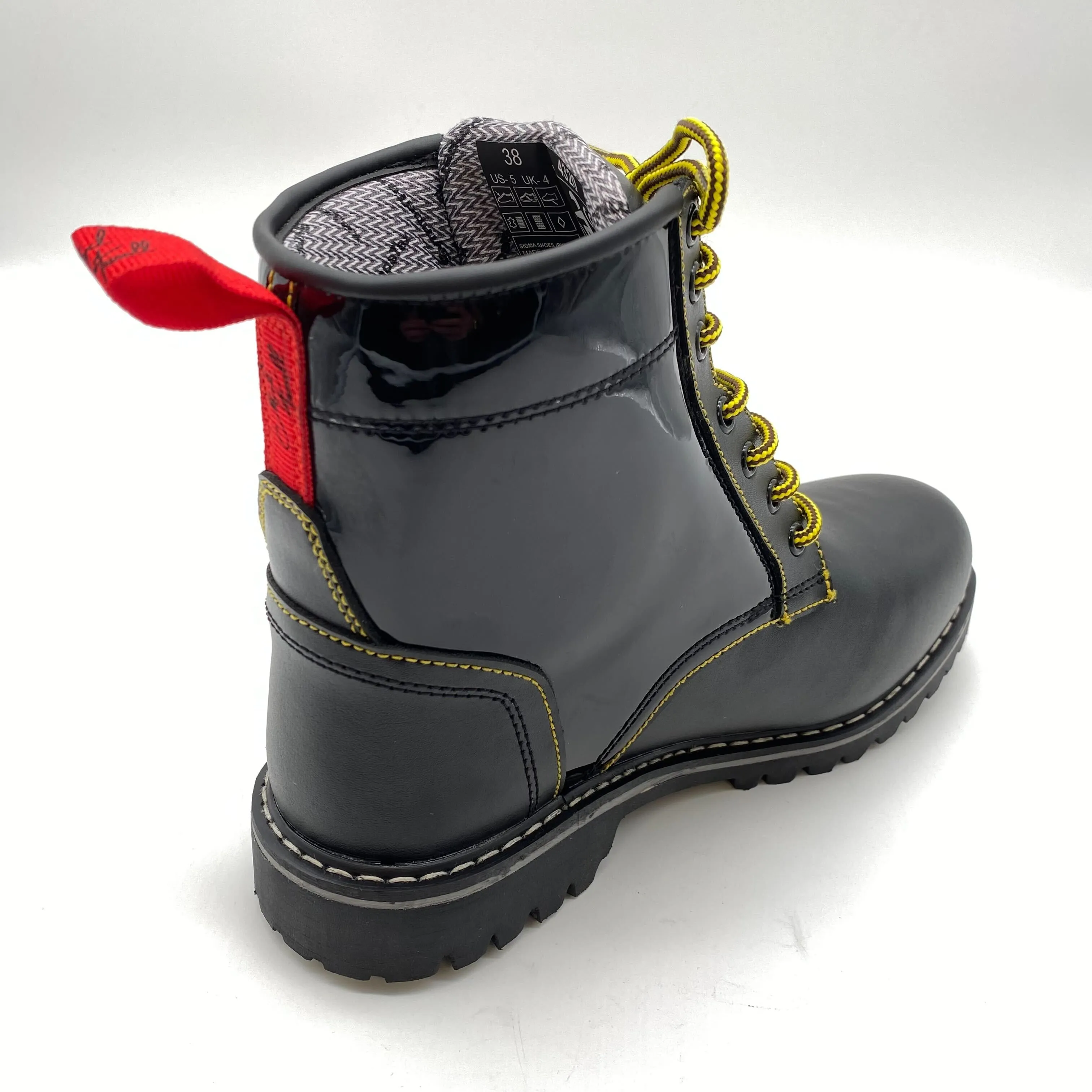 Motorradstiefel LackundLeder Damen Boots
