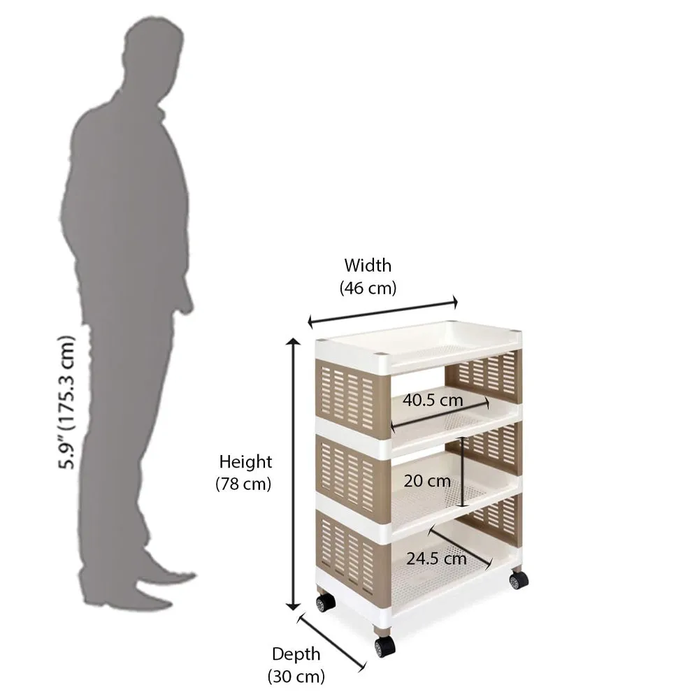 (Net) 4-Layer Foldable Sliding Drawer Storage Bins - Your Ultimate Space-Saving Solution