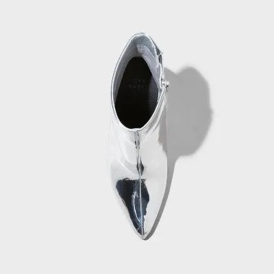 New - Women's Shandra Ankle Boots - A New Day Silver 11