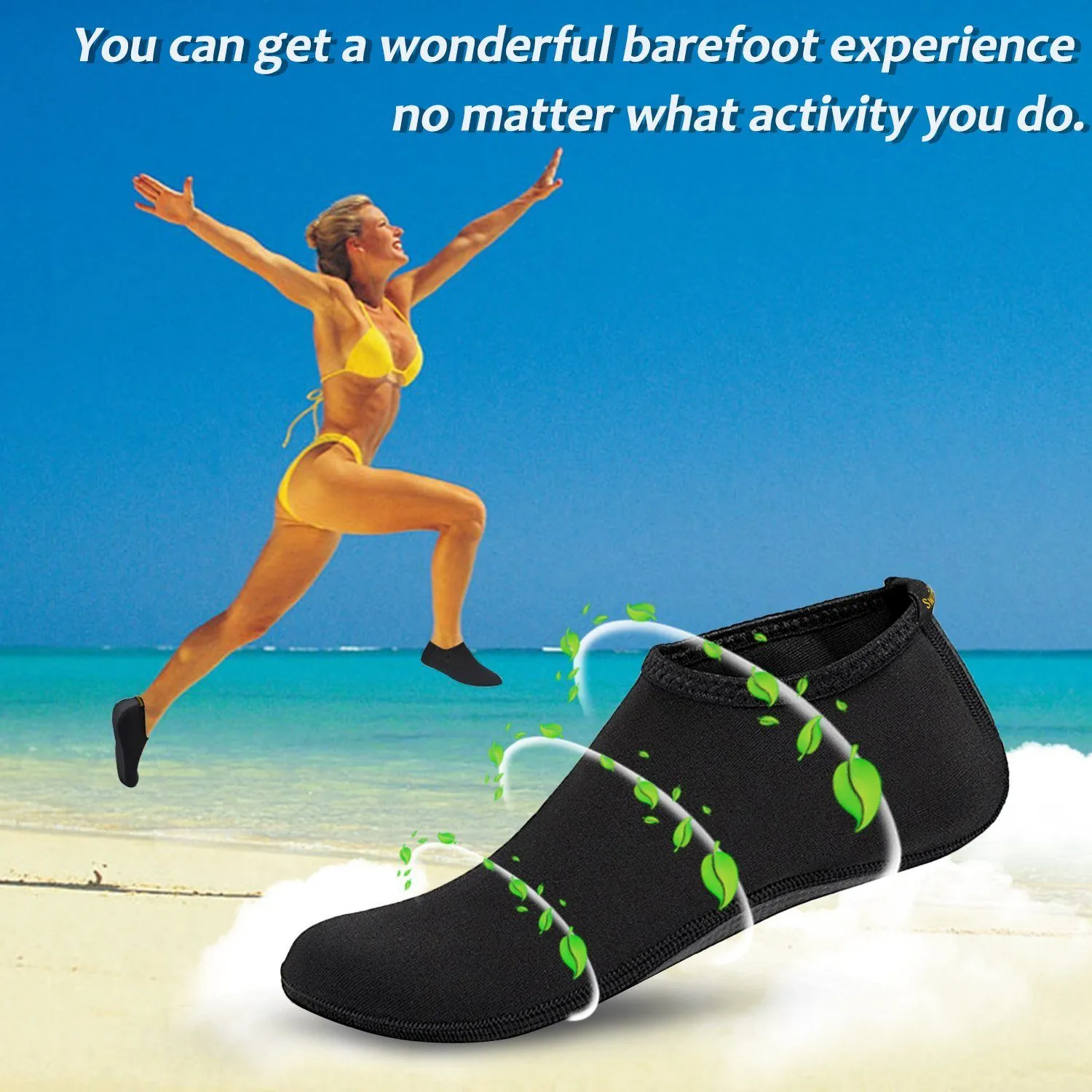 Odoland Men Women Water Skin Shoes