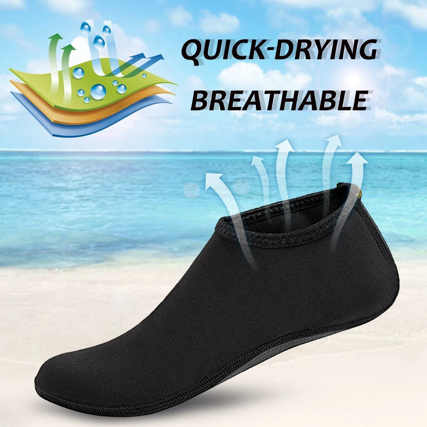 Odoland Men Women Water Skin Shoes