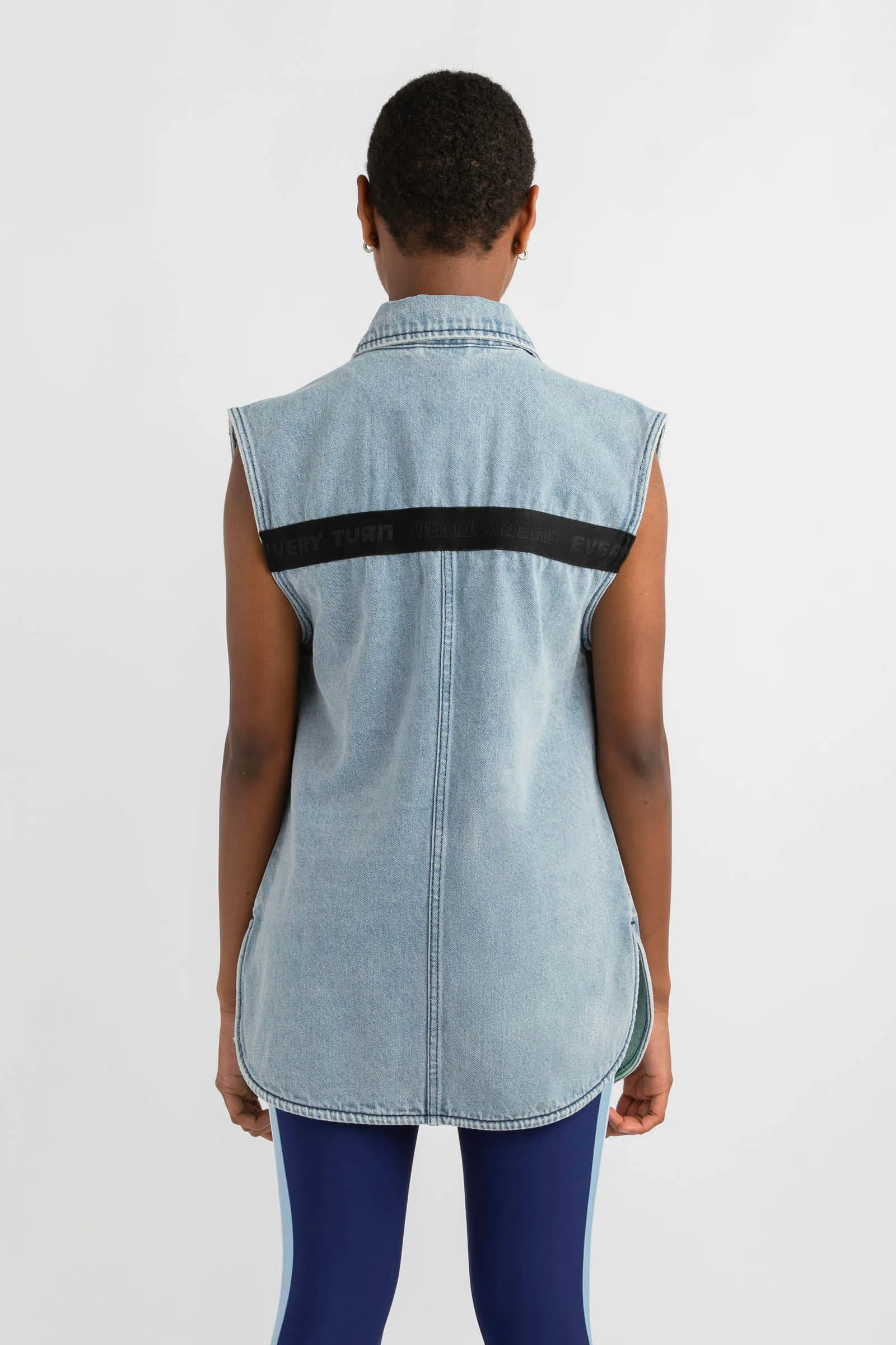 Off-Duty Sleeveless Denim Jacket