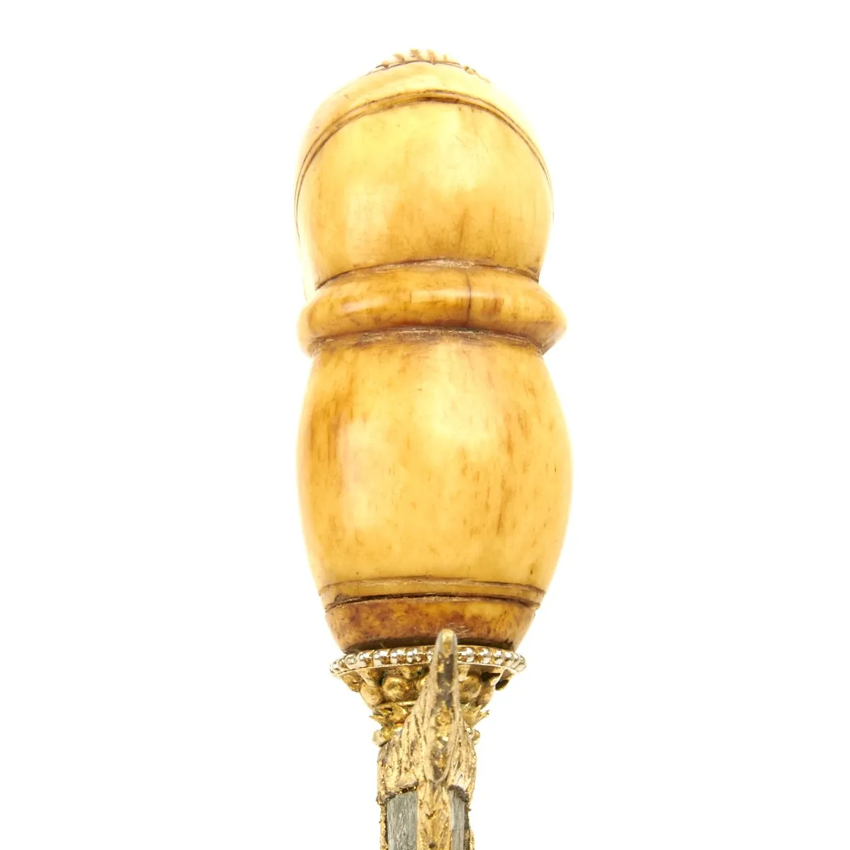 Original Indonesian Dutch East Indies Gold and Ruby Inlay Kris Dagger Circa 1820