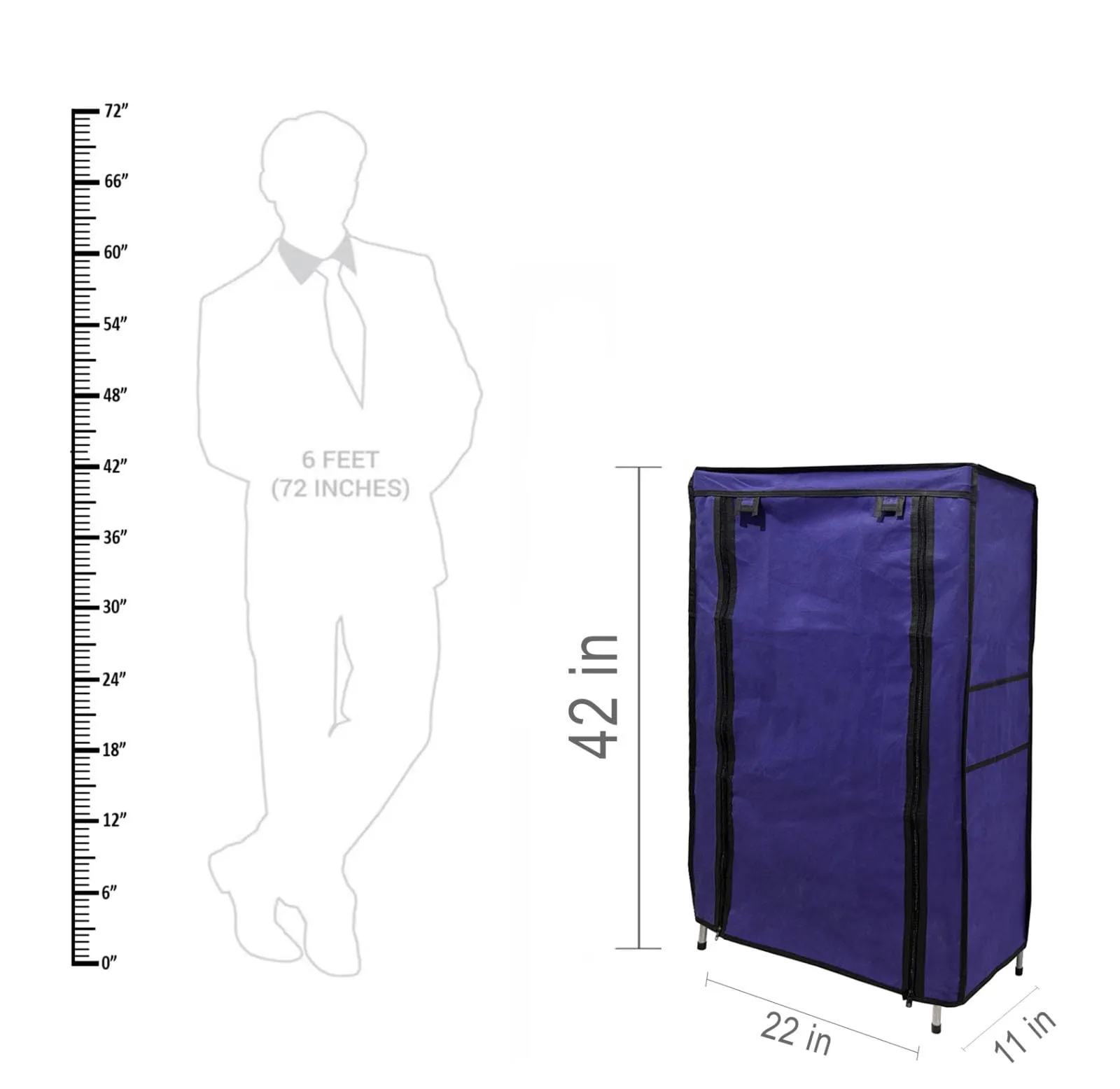 PHILOSHOP - 10 Inch & 4 Layer Shoe Rack For Home With Non Woven Fabric Cover| Chappal Stand| Shoes Stand| Dark Blue, Metal