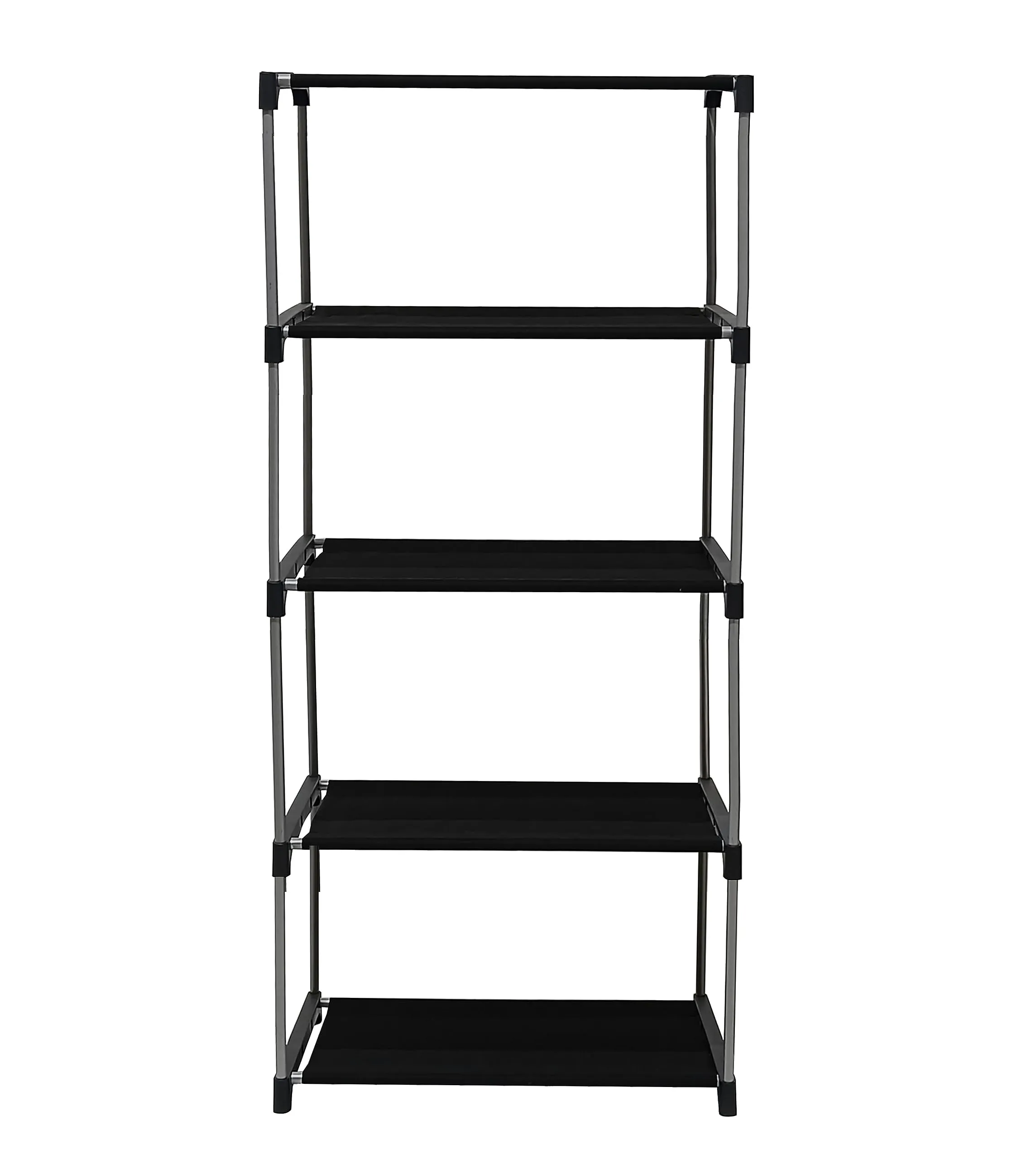 PHILOSHOP - 10 Inch & 4 Layer Shoe Rack For Home With Non Woven Fabric Cover| Chappal Stand| Shoes Stand| Dark Blue, Metal