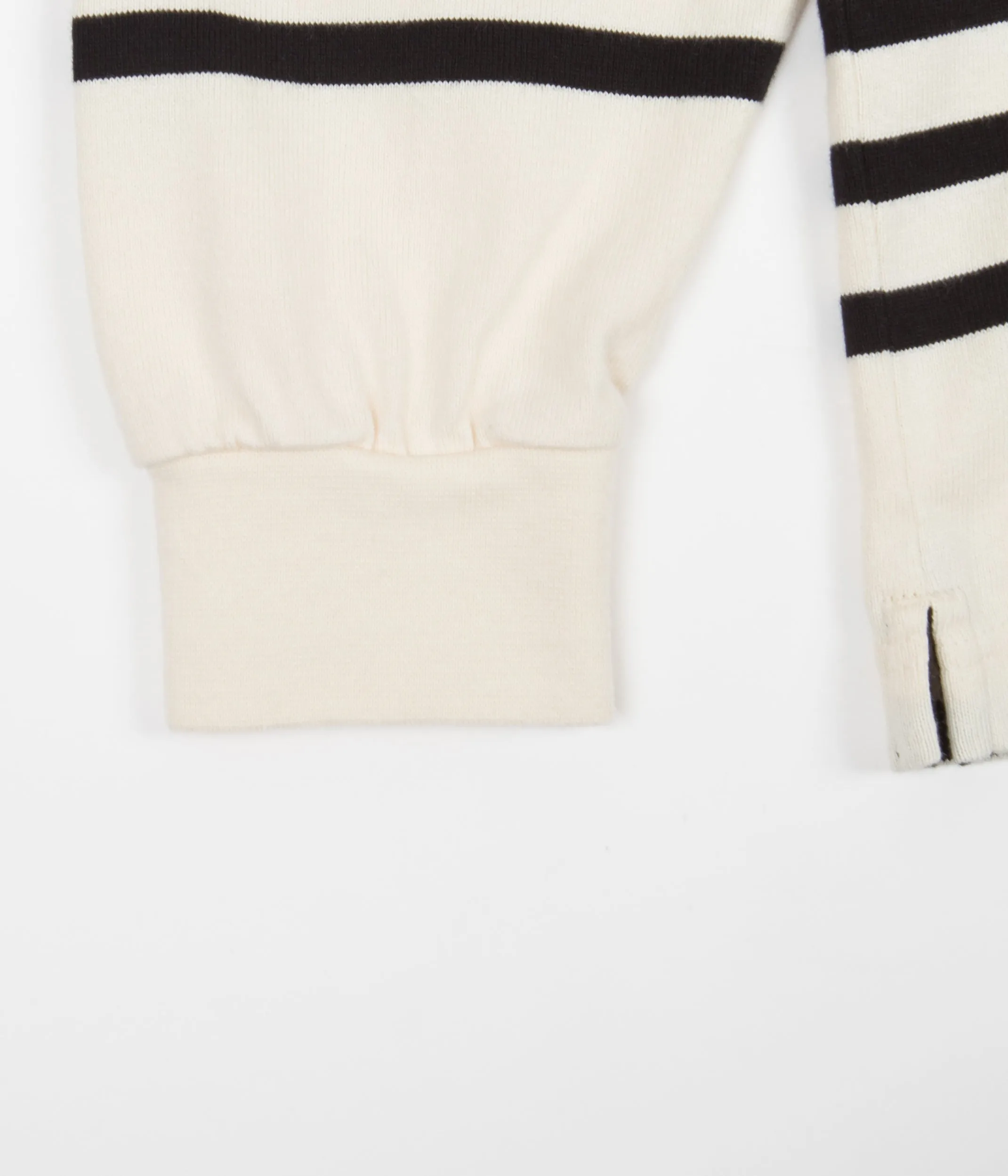 Pop Trading Company Pub Striped Rugby Polo Shirt - Black / Off White