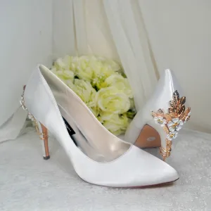 Satin Court Shoe with 'Cherry Blossom' | Other Colours