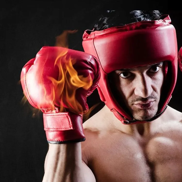 Sparring Boxing Helmet Thai Combat Competition Heads Protection Cover, Size: S(Red With Mask)
