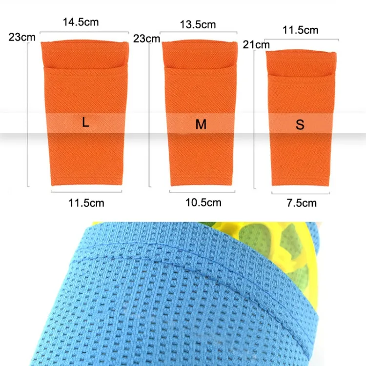 Sweat-Absorbing Breathable Insert Socks Calf Guard Socks Football Protective Gear(Orange M)
