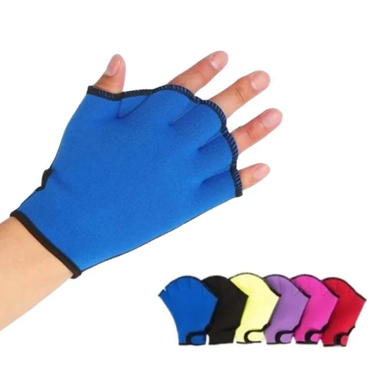 Swimming Training Duck Palm Webbing Multifunctional Snorkeling Gloves, Size: M(Black)