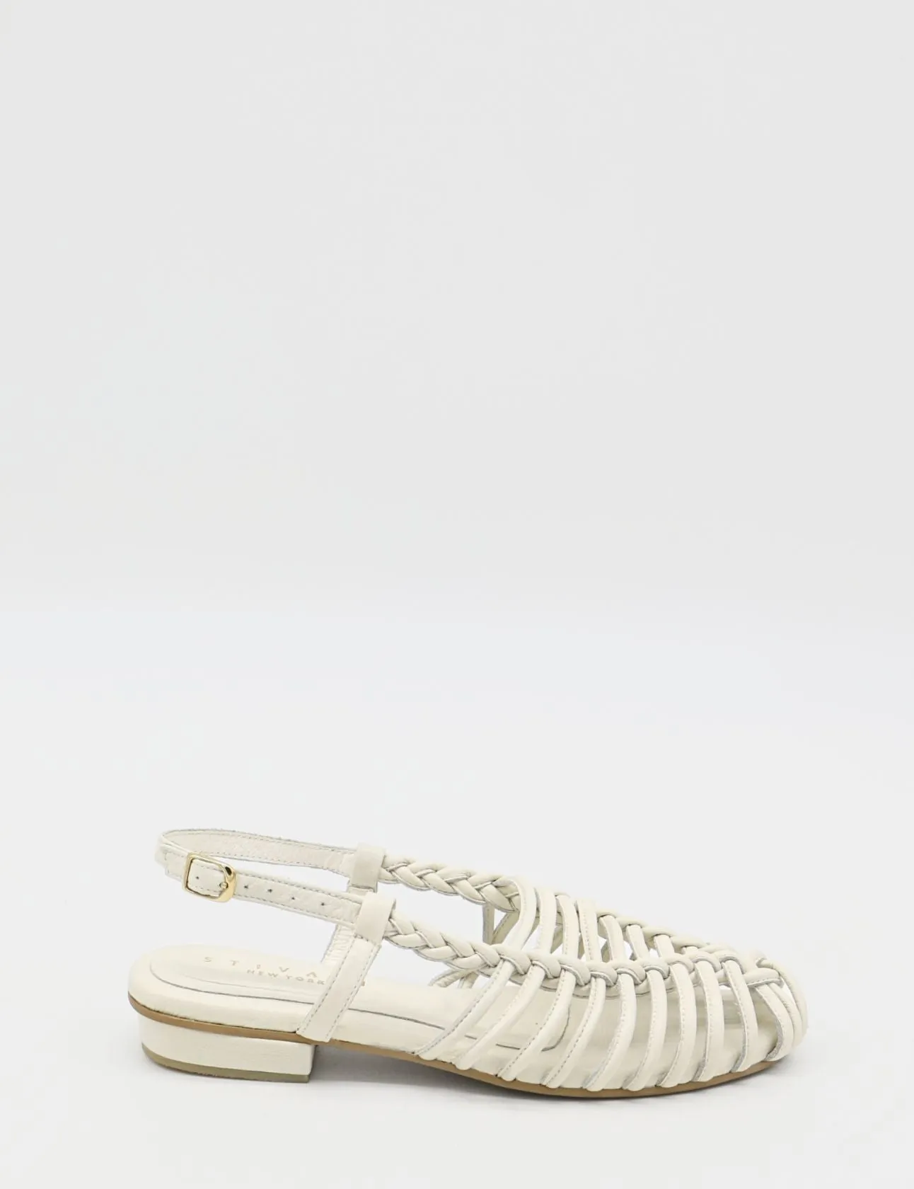 Troya braided crochet sandals in off white leather women shoes