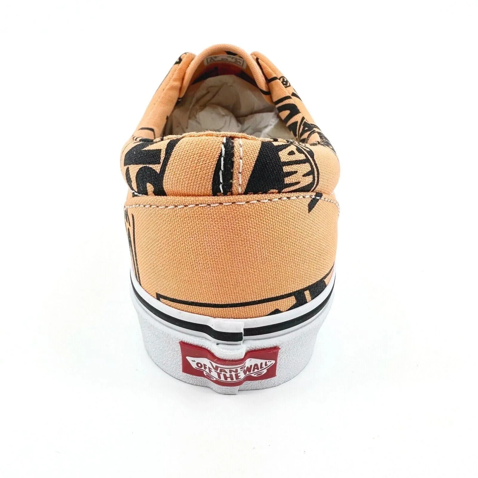 Vans Era Big Logo Off The Wall Tangerine Orange Black Womens Shoes Sneakers