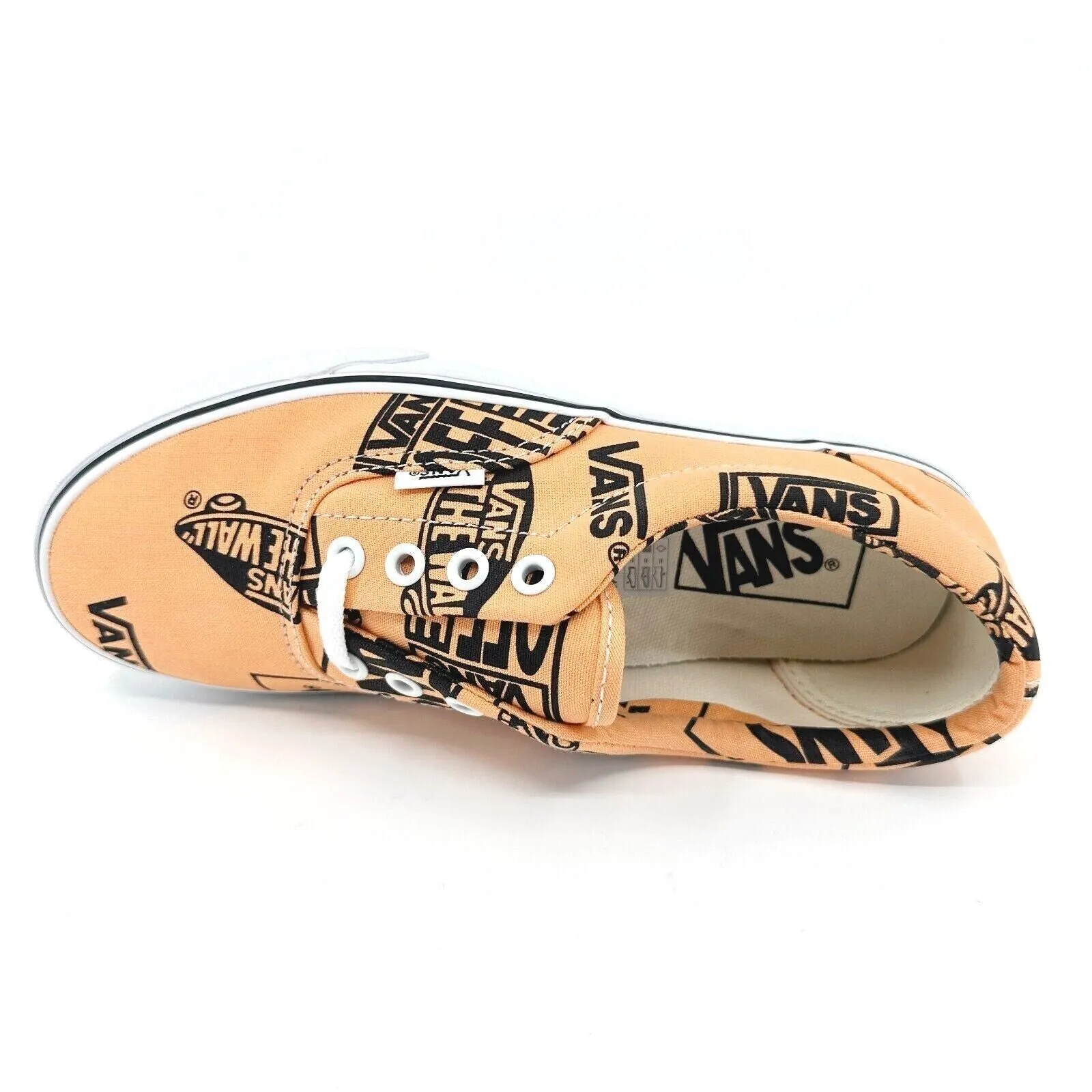 Vans Era Big Logo Off The Wall Tangerine Orange Black Womens Shoes Sneakers