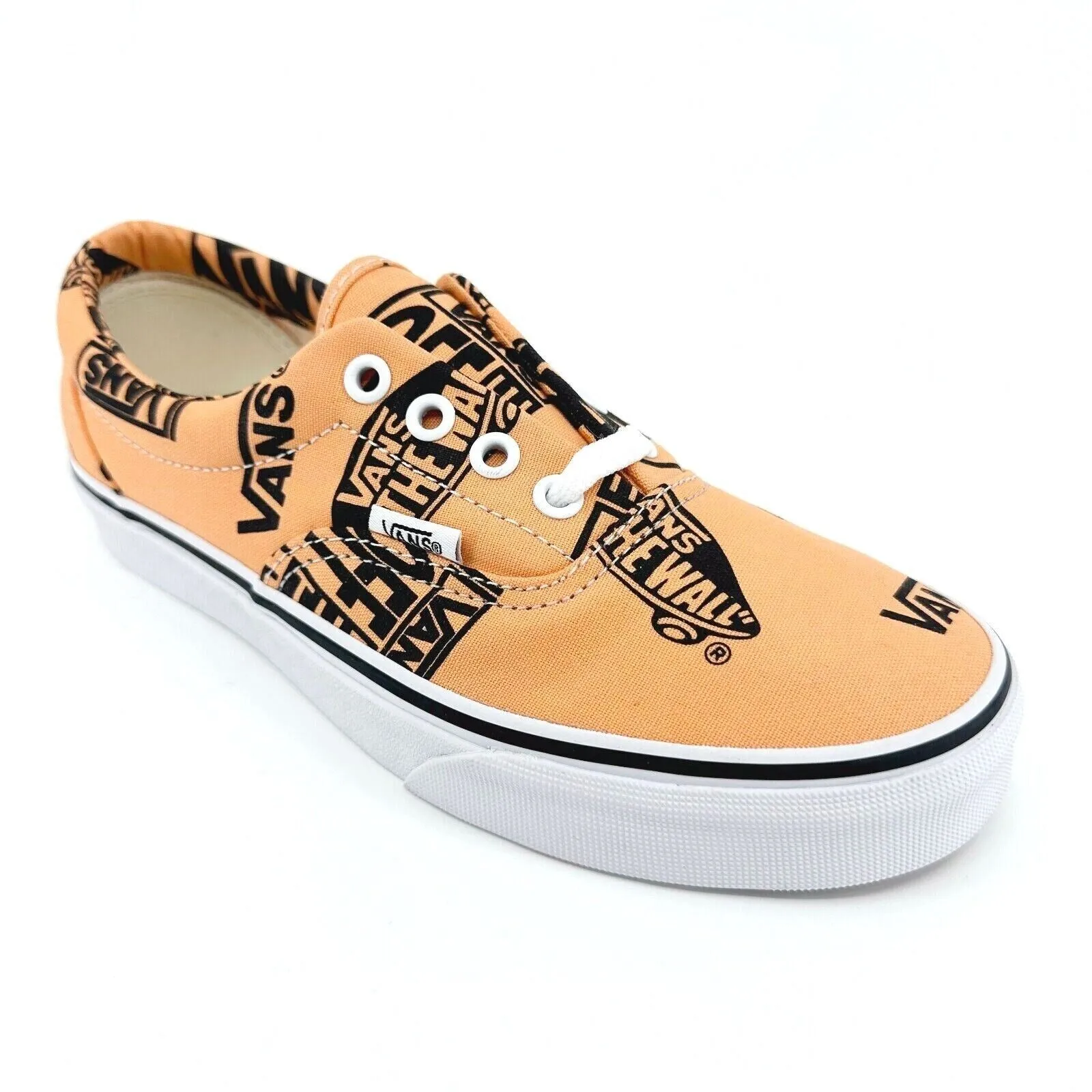 Vans Era Big Logo Off The Wall Tangerine Orange Black Womens Shoes Sneakers