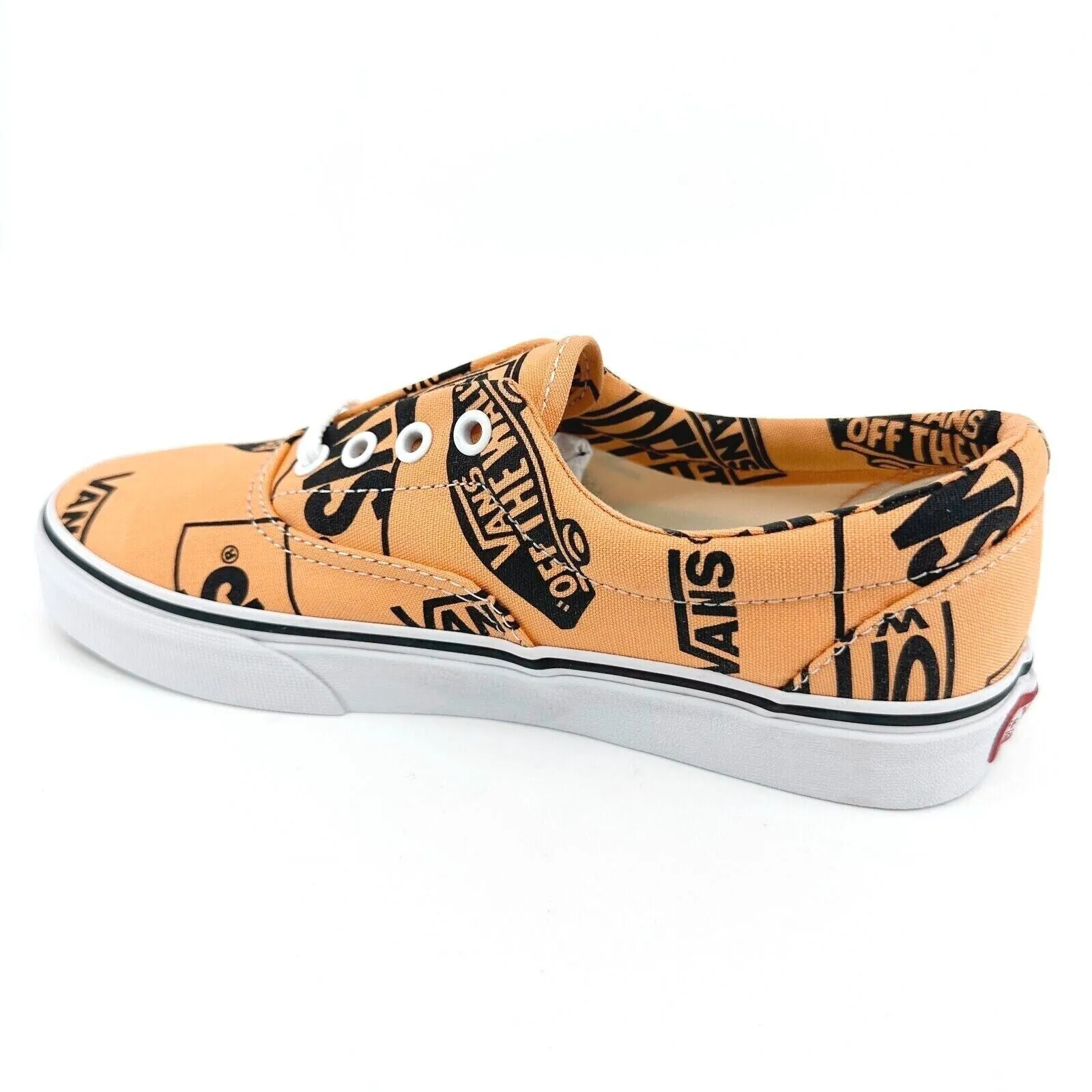 Vans Era Big Logo Off The Wall Tangerine Orange Black Womens Shoes Sneakers