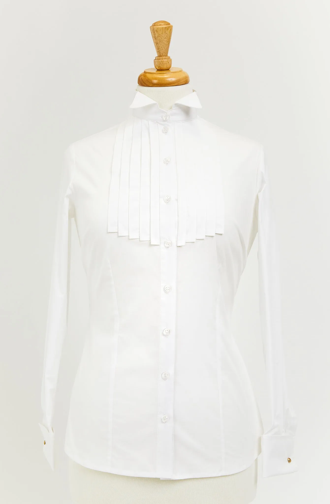Wing-collar Shirt with Pleated Tuxedo Front