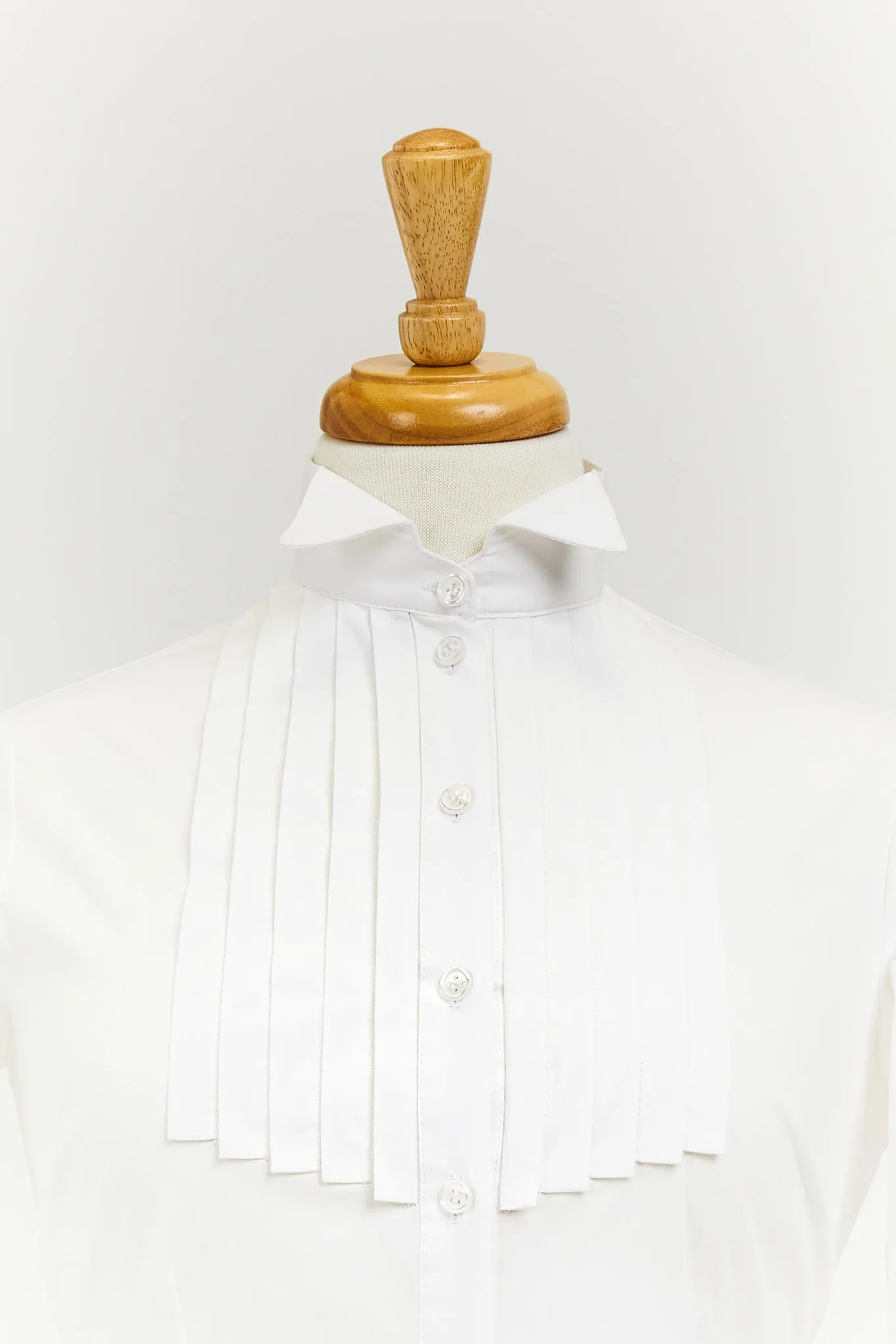 Wing-collar Shirt with Pleated Tuxedo Front
