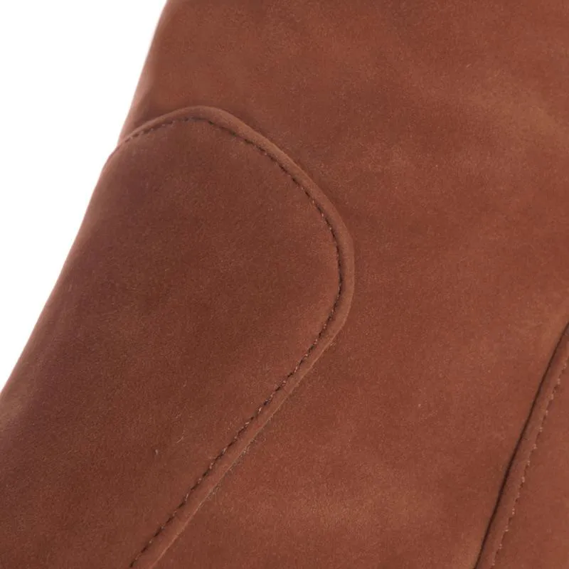 Women warm faux fur lining knee high wedge snow boots