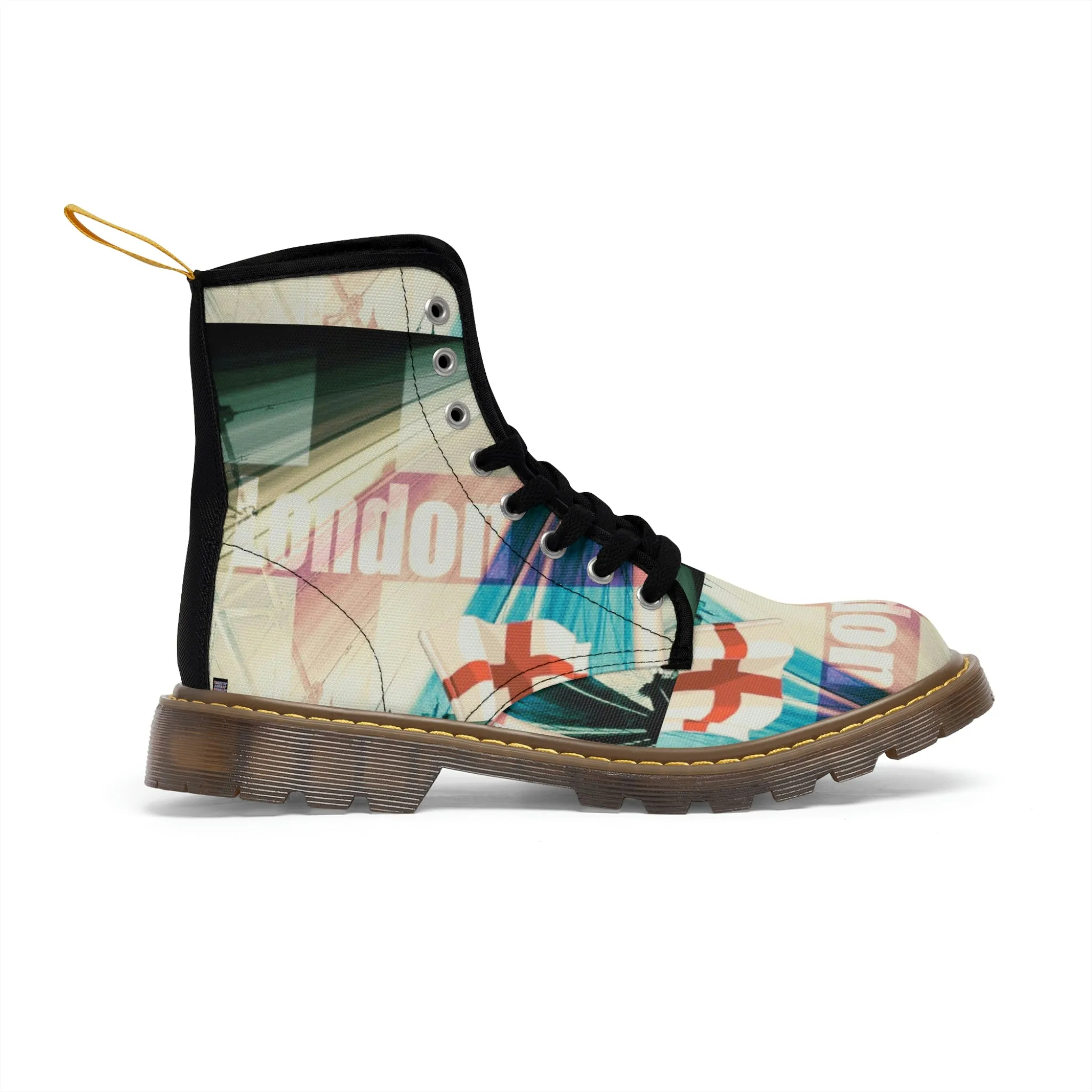 WOMEN'S CANVAS BOOTS (AOP) VINTAGE LONDON