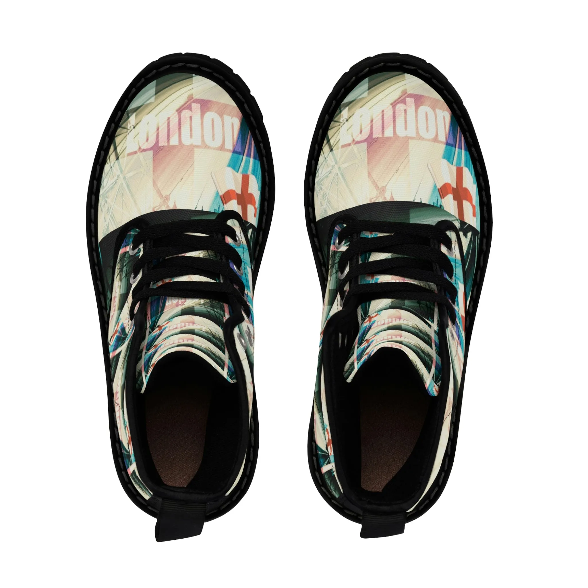 WOMEN'S CANVAS BOOTS (AOP) VINTAGE LONDON
