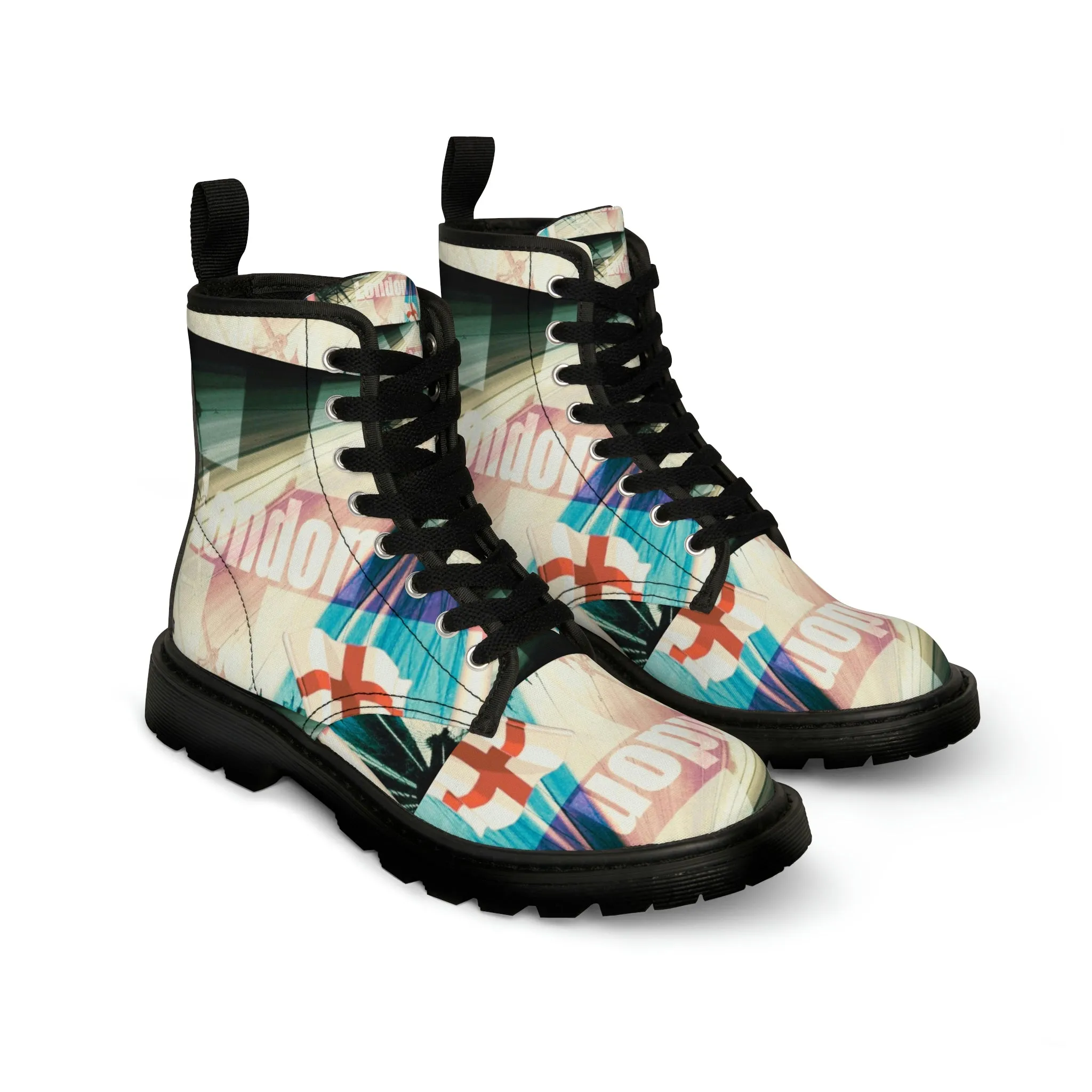 WOMEN'S CANVAS BOOTS (AOP) VINTAGE LONDON