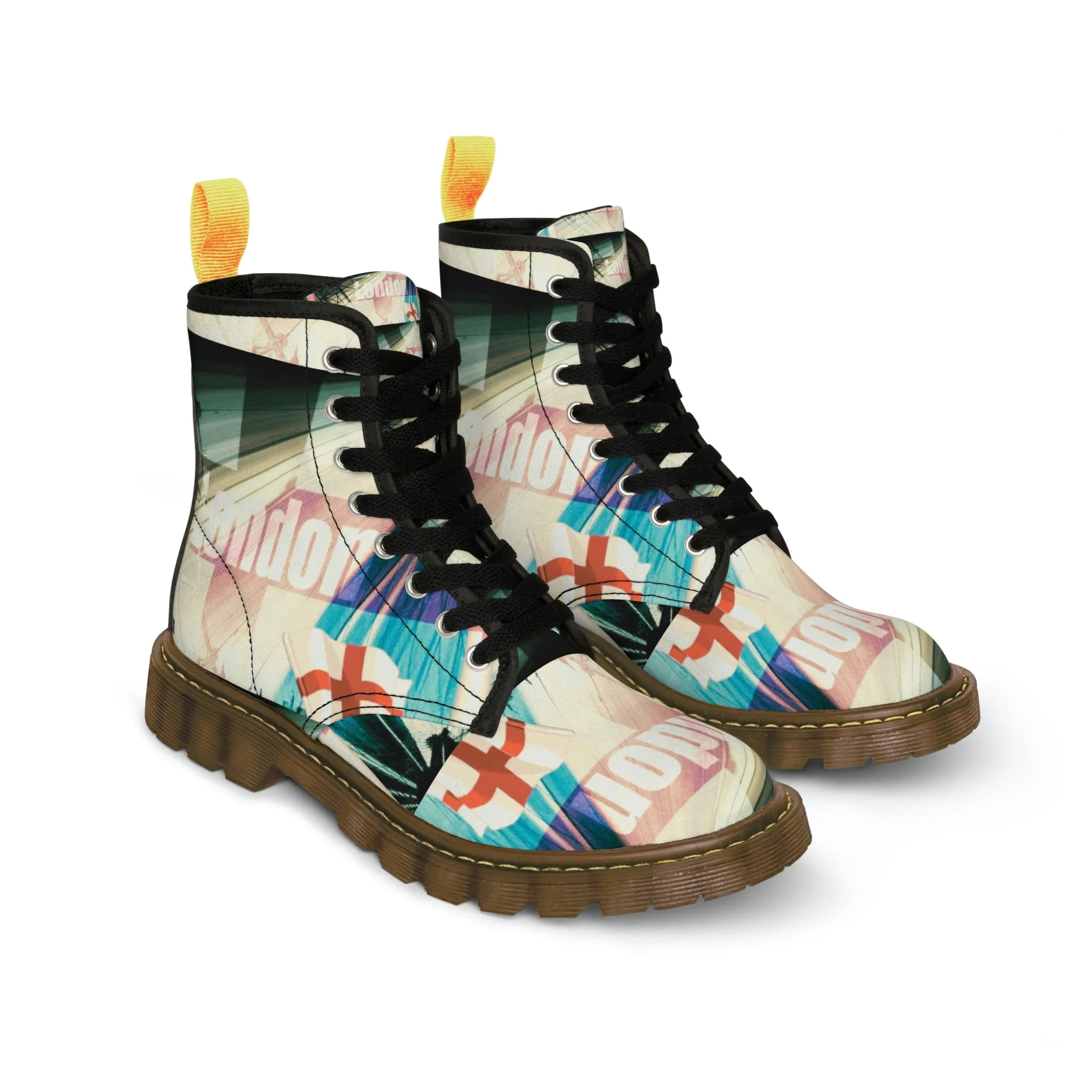 WOMEN'S CANVAS BOOTS (AOP) VINTAGE LONDON