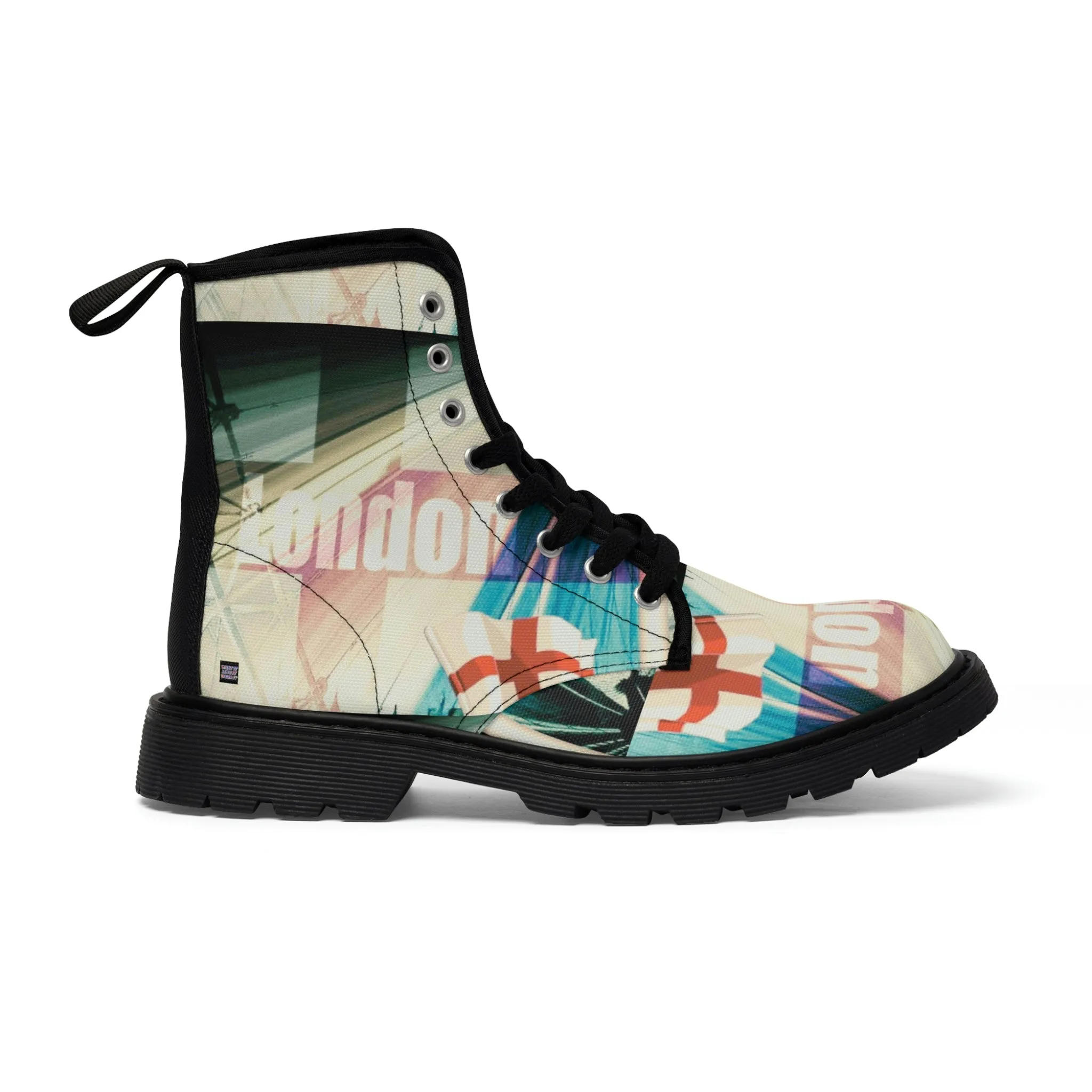WOMEN'S CANVAS BOOTS (AOP) VINTAGE LONDON