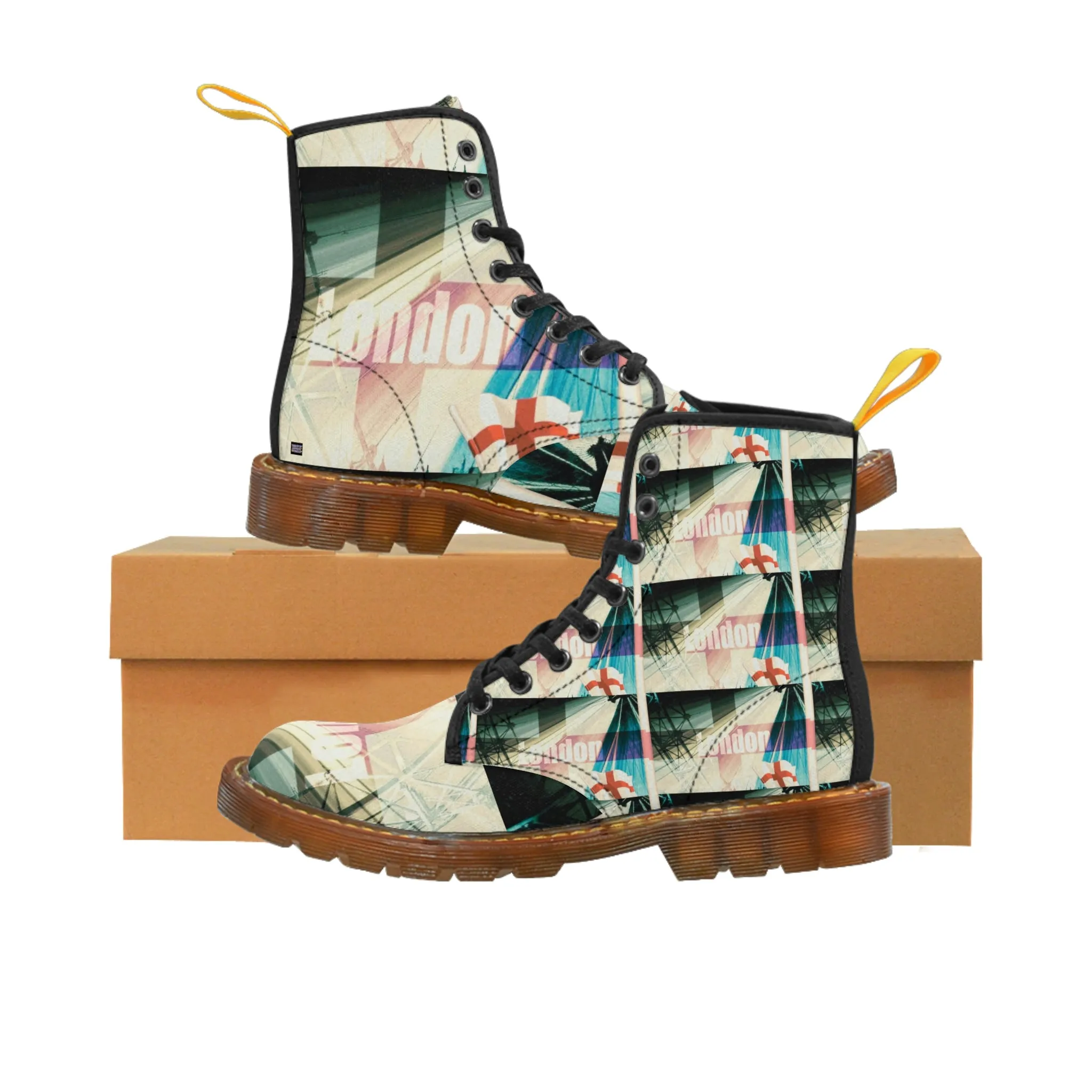 WOMEN'S CANVAS BOOTS (AOP) VINTAGE LONDON
