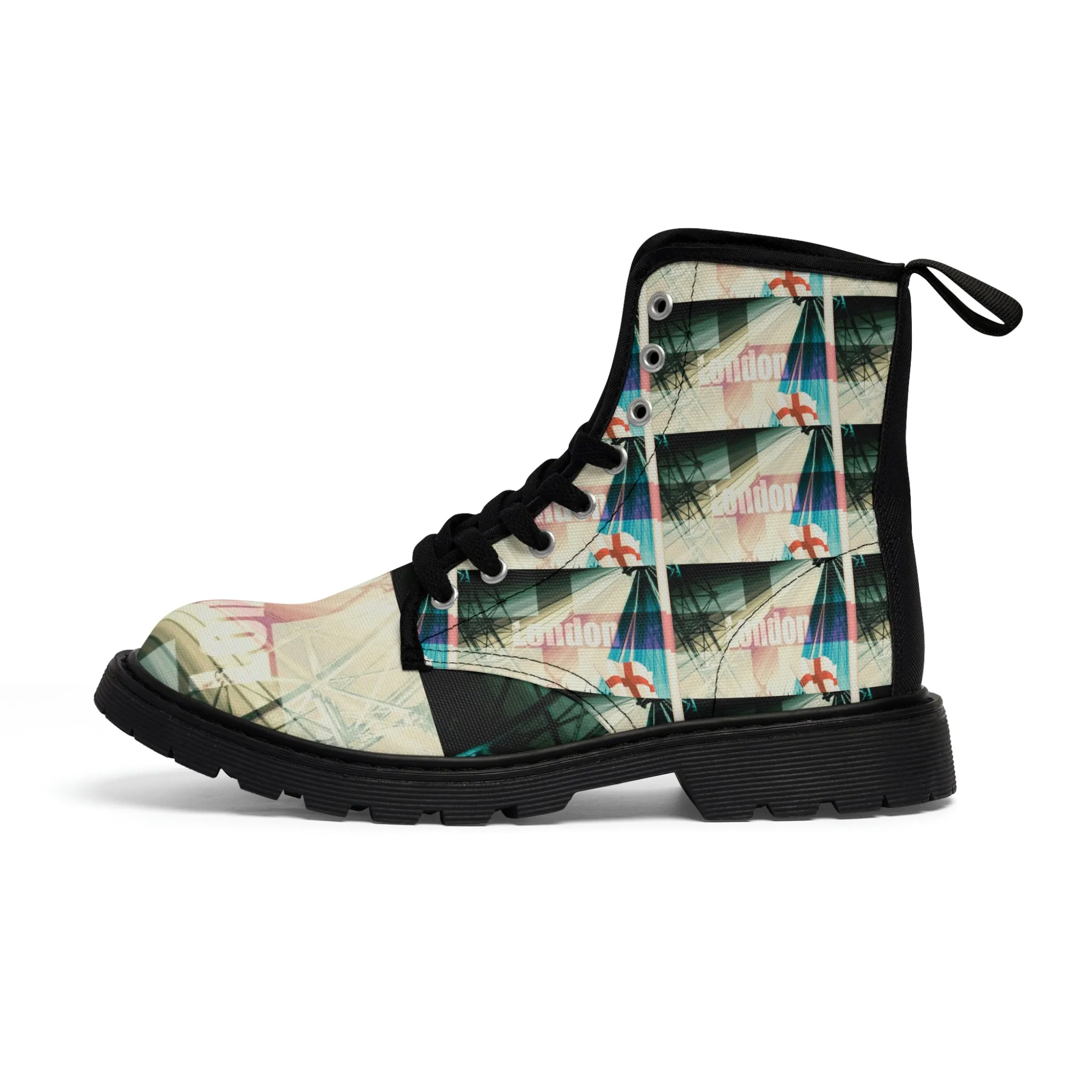 WOMEN'S CANVAS BOOTS (AOP) VINTAGE LONDON