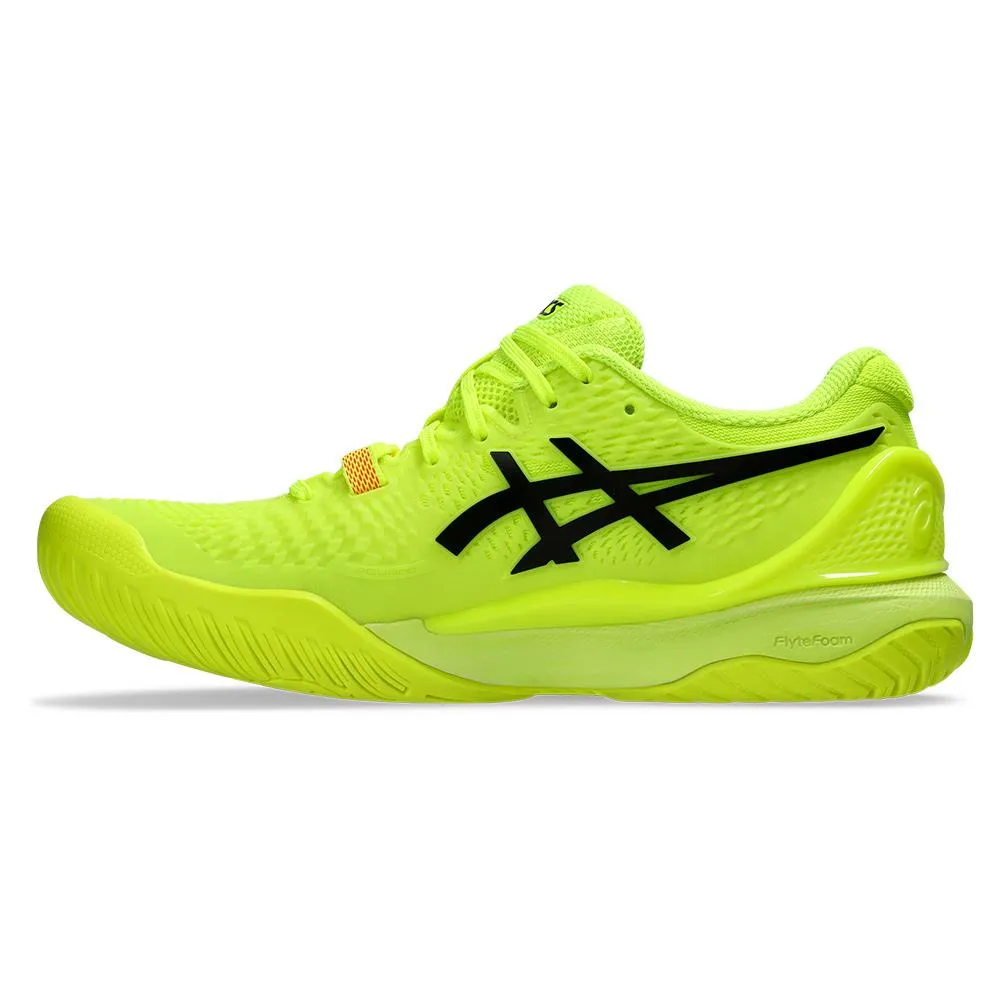 Womens Gel-Resolution 9 Paris Tennis Shoes Safety Yellow and Black
