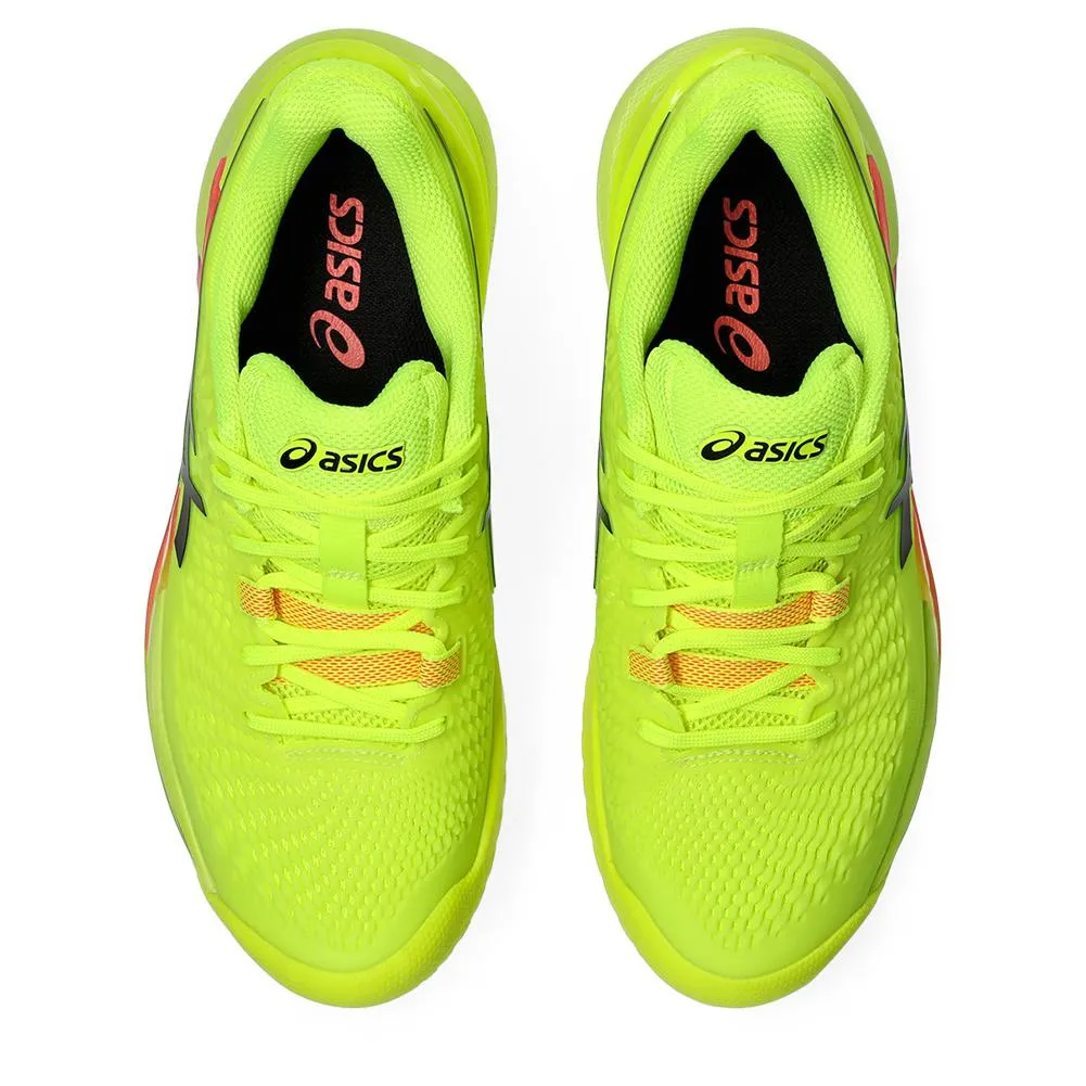 Womens Gel-Resolution 9 Paris Tennis Shoes Safety Yellow and Black